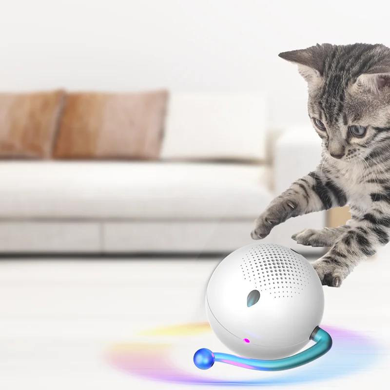 LMZOE-Bola de juguete giratoria automática para mascotas, control inteligente por aplicación, interacción inteligente, evitación de obstáculos, correr, tease cats - imagen 5
