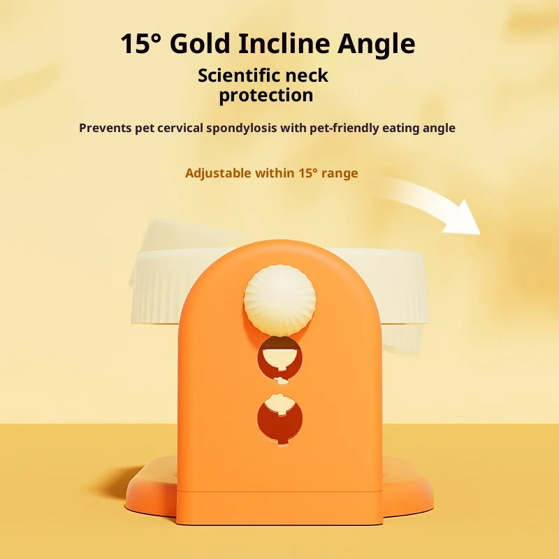 Cuenco para mascotas de altura ajustable con soporte para el cuello, plato doble de acero inoxidable, antideslizante, fácil de limpiar, cuenco para perros y gatos de gran capacidad - imagen 2