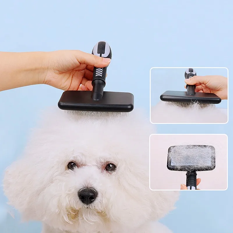 Dog Brush Massage Cat Brush Comfortable Handle Dogs Comb Pet Hair Remover Stainless Steel Combs for Dog Grooming Pet Supplies - imagen 3