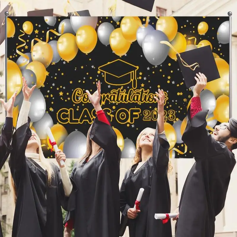 Banner de graduación para estudiantes, suministros de fiesta, Bandera de graduación, clase de 2023, 2023 - imagen 2
