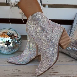 Botas vaqueras de tacón con brillo para gatos y perros