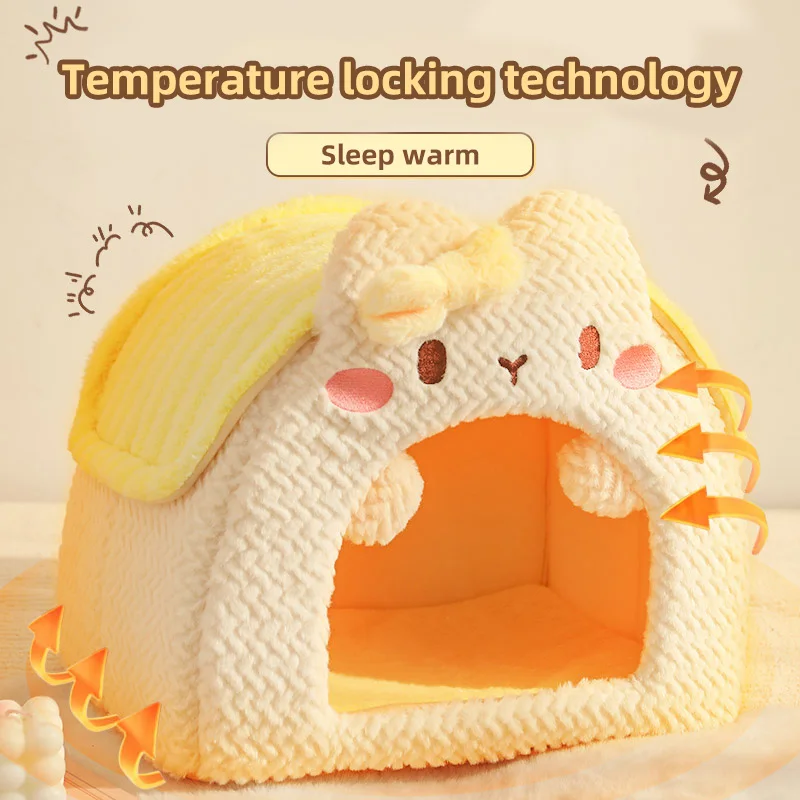 HOOPET-masaje para gatos, cálido, cerrado, seguro, para dormir, todas las estaciones, almohadilla Universal para dormir, saco de dormir para gatos, casa para gatos de invierno - imagen 5