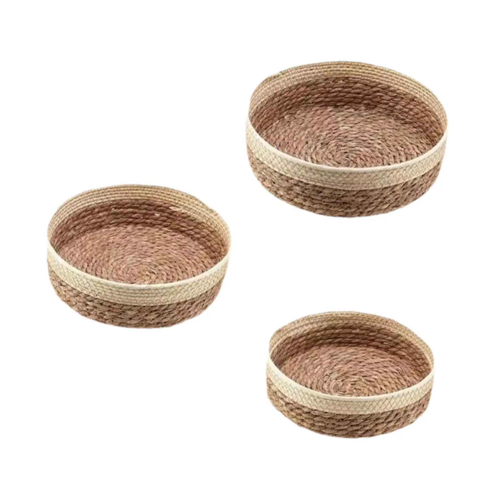 Food Serving Basket Picnic Basket Housewarming Gifts Portable Multifunction Round Storage Basket for Outdoor Camping Bread