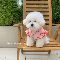 Chaleco verano con diseño fresa para perros pequeños