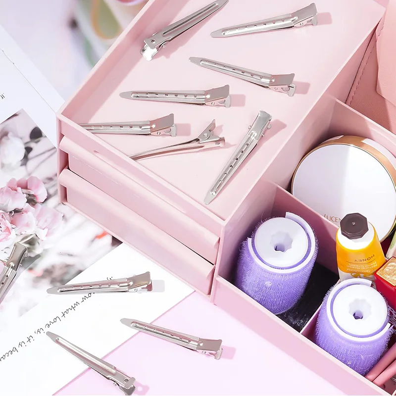 Pinzas para el cuidado del cabello para mujer, pinzas de corte de peluquería de acero y Metal, herramientas de estilismo para corte de pelo de peluquero, horquilla esponjosa para raíz del cabello - imagen 4