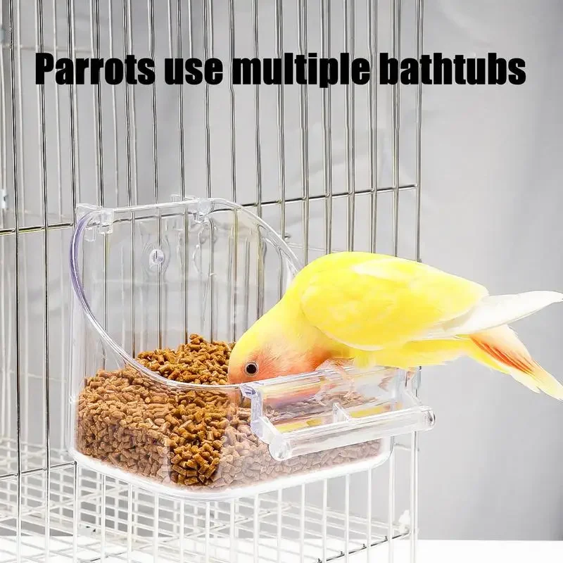 Baño para pájaros para jaula, bañera para loros, jaula para pájaros, bañera para pájaros, piscina, práctico, grueso, resistente para loros y cacatúas, pájaros pequeños - imagen 3