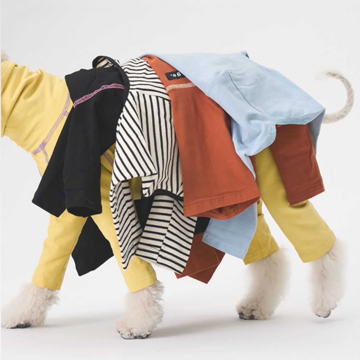 Mono de primavera de 4 patas para galgo italiano, camiseta interior de algodón suave de Color sólido para pijamas de cuello alto Bellington para perros medianos - imagen 2