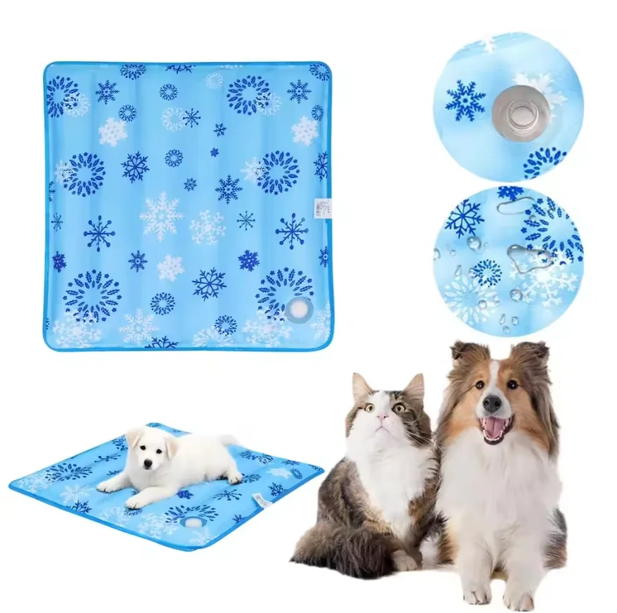 Estera transpirable refrescante para perros, almohadilla de hielo llena de agua, enfría instantáneamente, portátil para perros, mantiene tu verano fresco para perros, gatos, interiores y exteriores