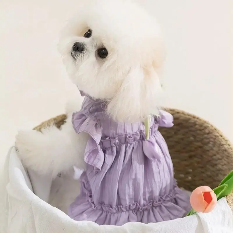 Vestido con tulipanes para perro y gato – Disfraz de verano para Chihuahua - imagen 2