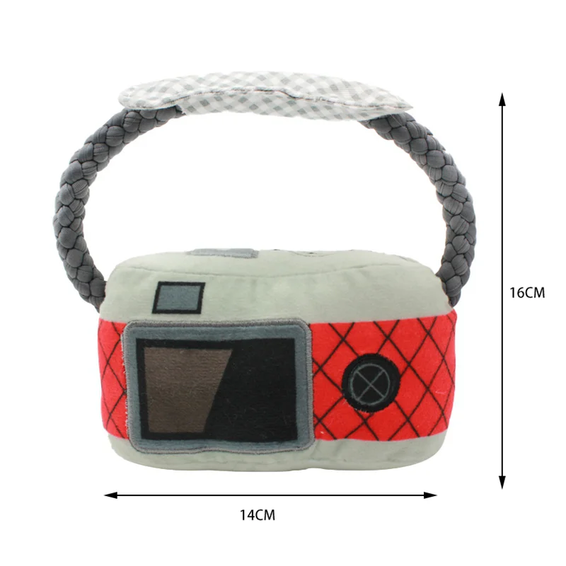 Cámara de peluche para perros, juguete de Limpieza de dientes, productos para mascotas, juguete Molar de sonido para masticar divertido, suministros interactivos - imagen 3