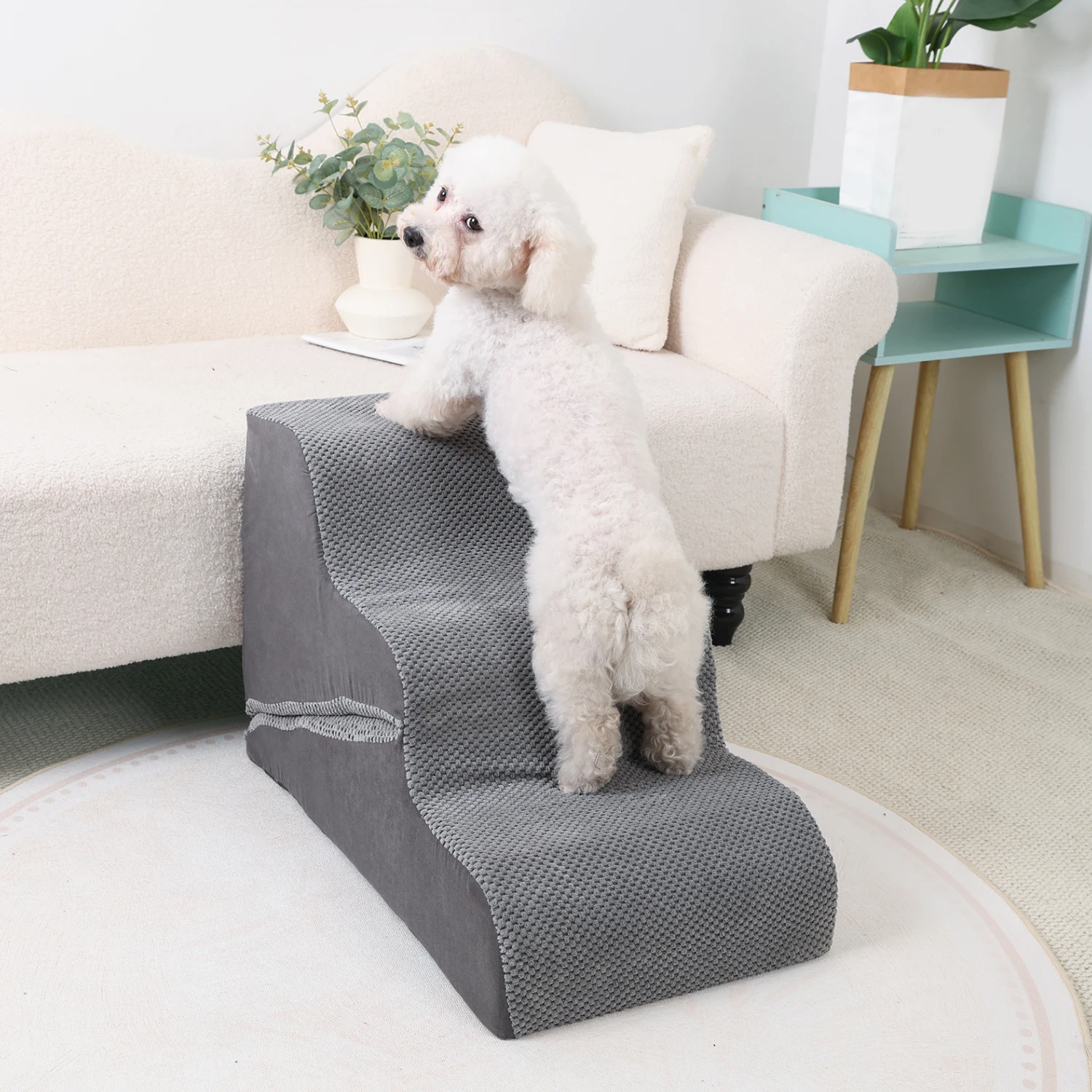 Escalera plegable para perros y gatos, escalones de esponja lavables