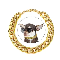 Collar dorado de cadena para perros – estilo elegante