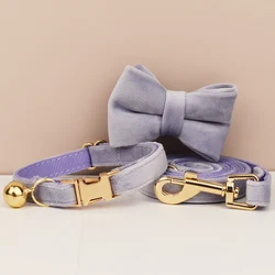 Collar identificativo con correa de terciopelo para gato