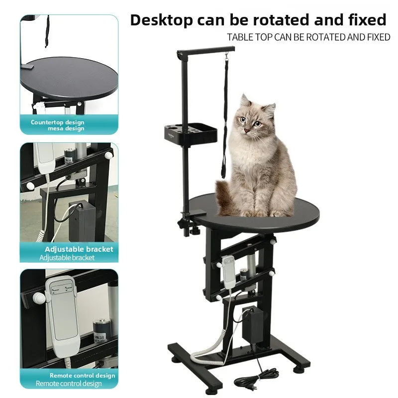 Mesa elevadora hidráulica rotativa neumática para mascotas, mesas de aseo eléctricas, mesa portátil para perros y gatos, mesas de peluquería y corte