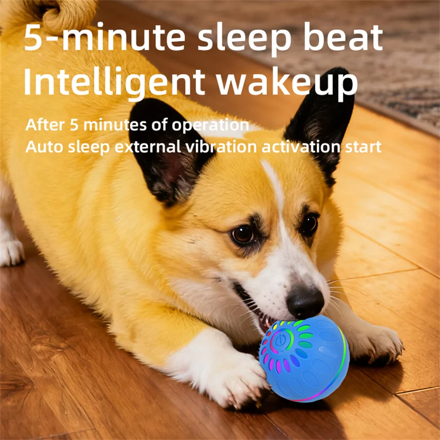 Pelotas de juguete interactivas para perros inteligentes, pelota que rebota en movimiento automático USB para cachorros a perros grandes, pelota electrónica para mascotas, regalo de Navidad - imagen 3