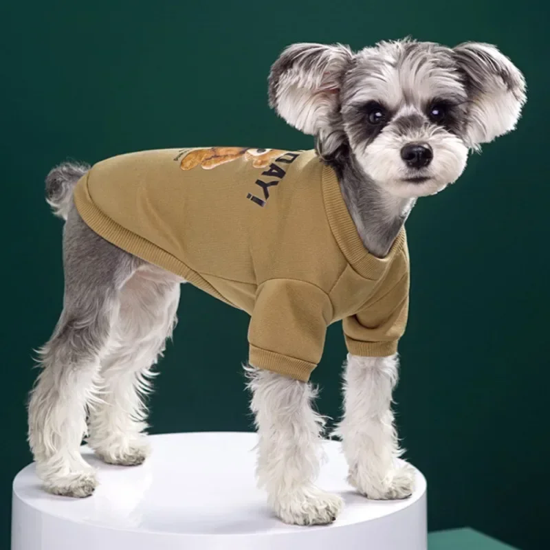 Ropa bonita de invierno para perros, Jersey cálido para cachorros, sudadera con patrón de oso, chaqueta para mascotas para perros pequeños y medianos, abrigos para gatos, disfraz de Chihuahua - imagen 4