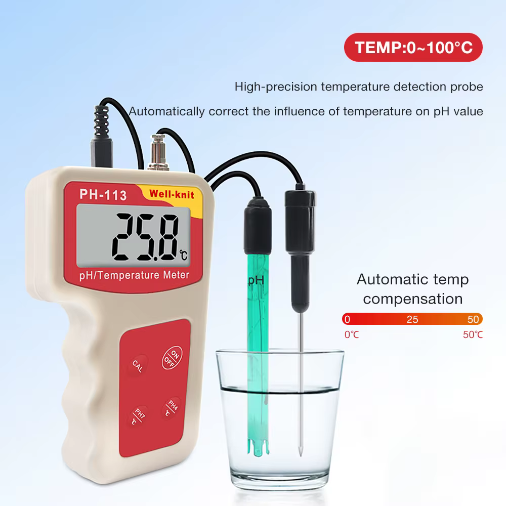 Medidor de pH digital portátil con ATC para acuarios y piscinas - imagen 4