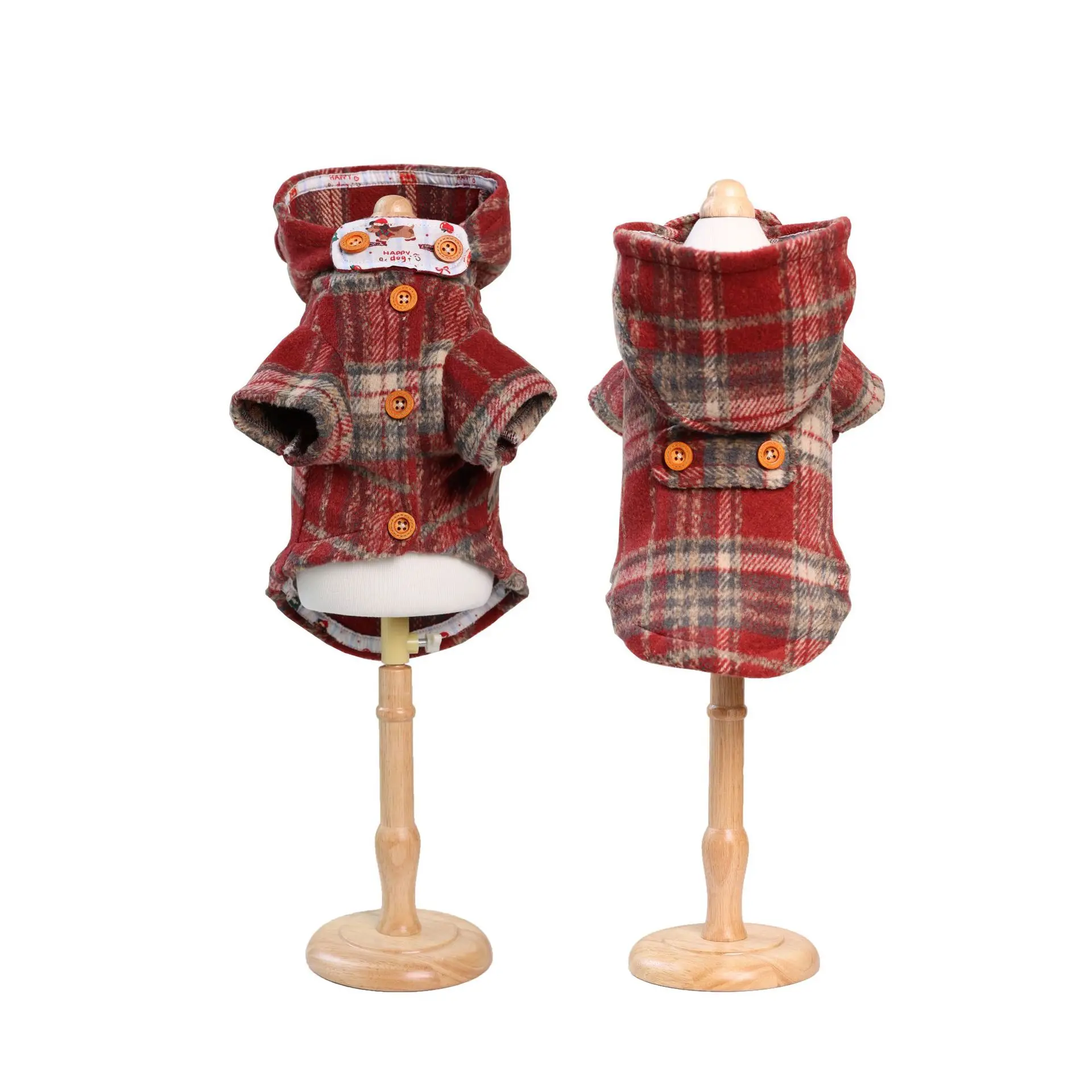 Conjunto de traje navideño de invierno para perros, vestido rojo a cuadros con lazo, abrigo para perros pequeños, ropa de moda de peluche/schnauzer