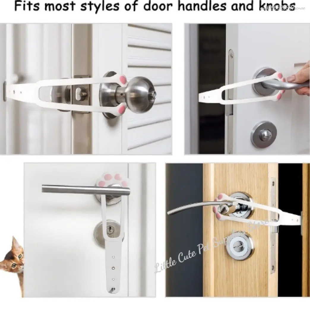 Cat Door Holder Latch Adjustable Dog Door Stopper Elastic Gate Lock Flex Latch Strap Keep Dog Out From Entering Pet Gate Supply - imagen 4