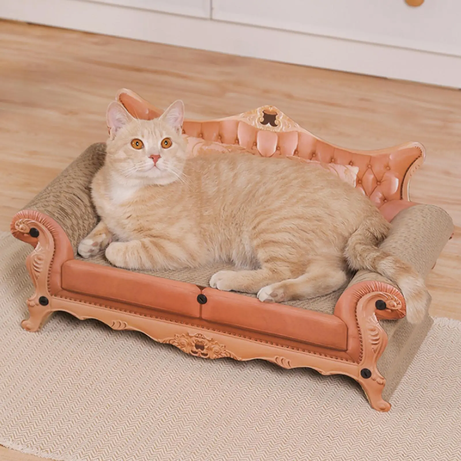 Cat Scratcher Sofa,Scratching Lounge Sturdy,Cat Lounge,Resting Furniture Protecter Luxury Scratching Pad Corrugated Cardboard