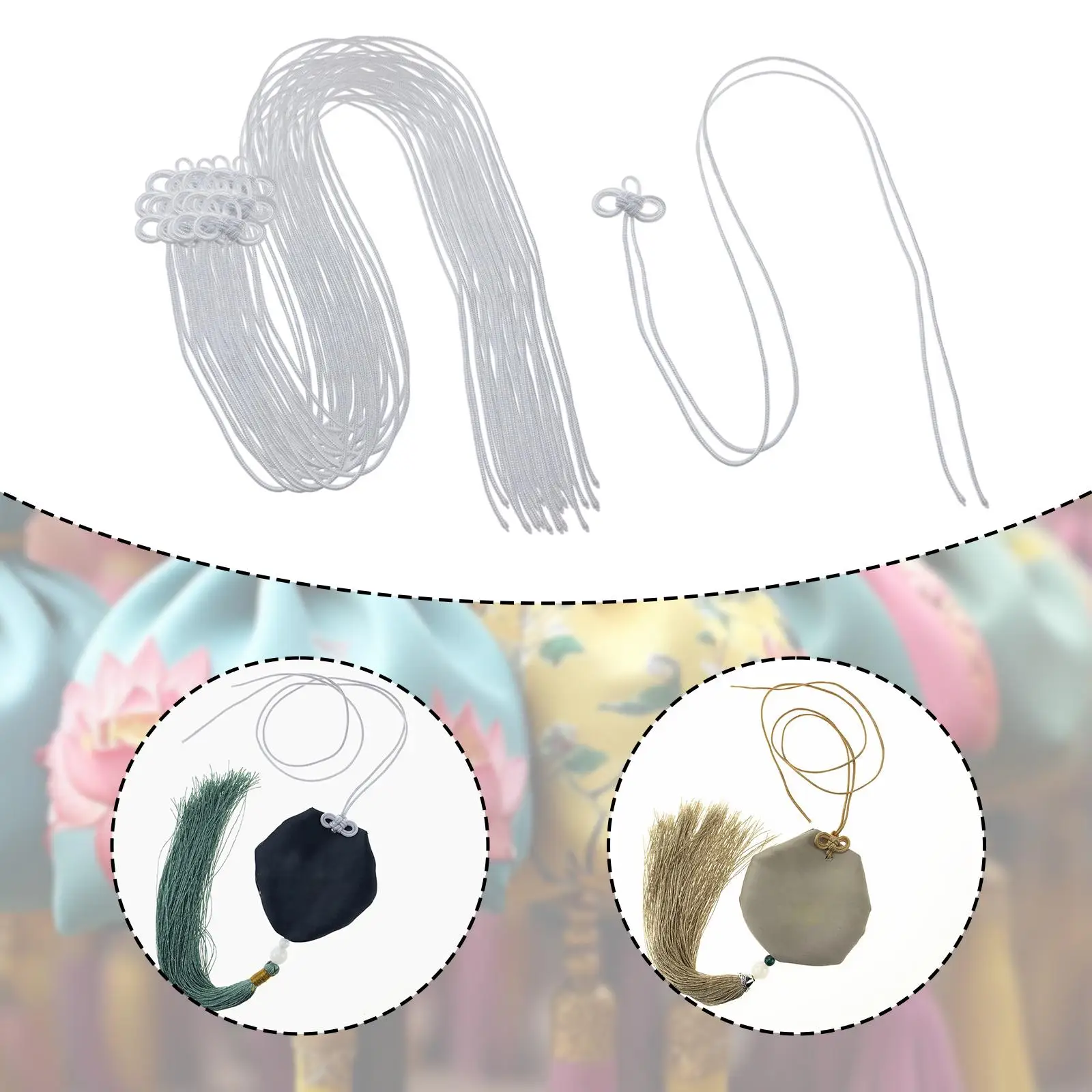 Japanese Omamori Amulets Knot Nylon Hanging Decoration Lucky Charm Cord for Oriental Wedding Accessories