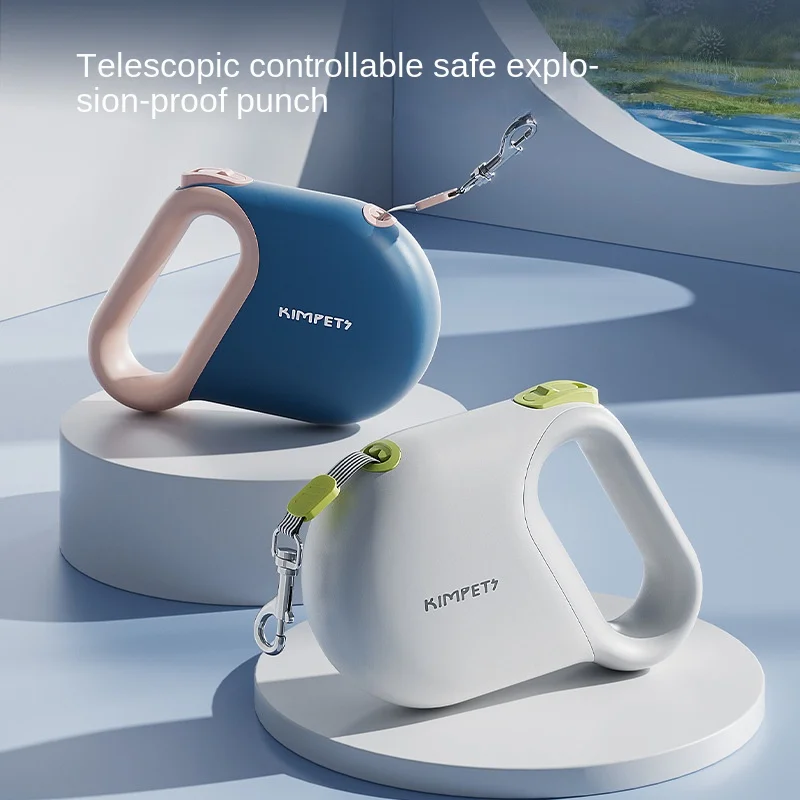 Correa retráctil automática para mascotas de 5 m: ¡perfecta para perros y gatos medianos a pequeños para viajes y caminatas al aire libre!