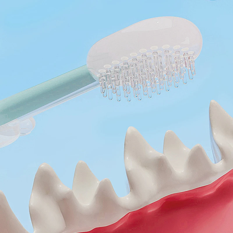 3 unids/set cepillo de dientes para mascotas, cepillo de dientes de silicona para perros de tres lados, cepillo para lengua de cachorro, suministros de limpieza de dientes para mascotas, accesorios para perros