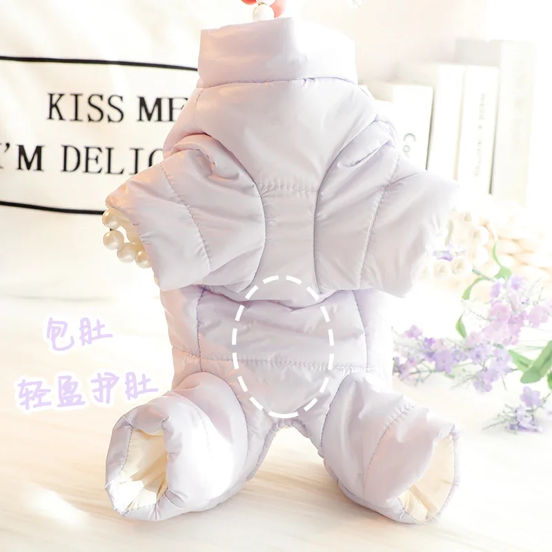 Traje de otoño e invierno para mascotas, bolsa para el vientre de cuatro patas, mono para mascotas, oso de peluche, abrigo de cuatro patas, ropa para cachorros, pijamas para perros - imagen 3