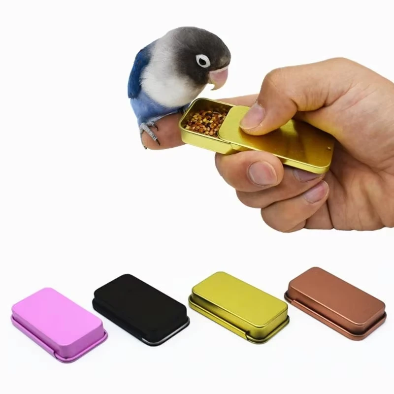 Tarro de comida para entrenamiento de aves, alimentador de mano para loros, juguete educativo interactivo, taza alimentadora