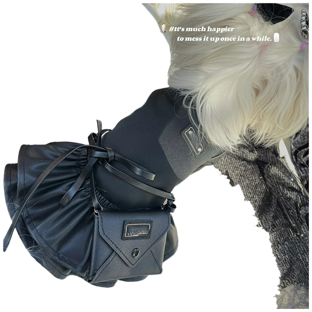 Vestido negro invierno con bolso para perros pequeños – Chihuahua y Maltés - imagen 4