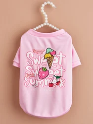 Camiseta rosa de verano para perro y gato