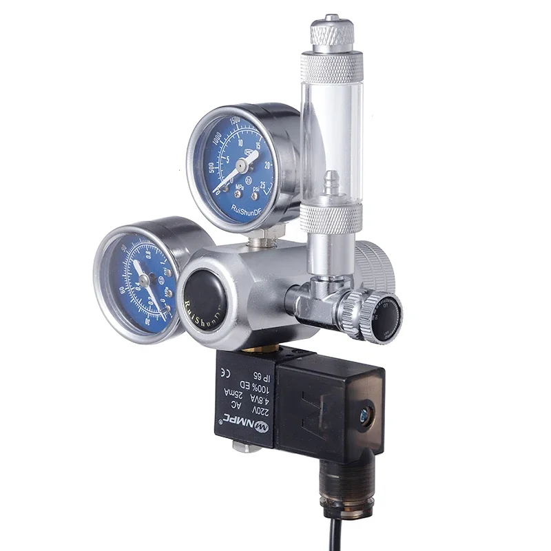 Kit CO2 acuario válvula solenoide - Vista principal del sistema completo