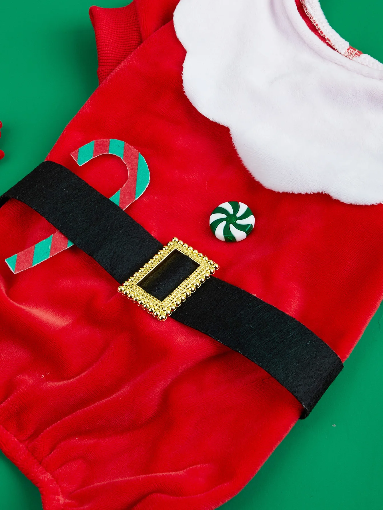 Mono de Cosplay de Papá Noel para perros, perros con bastón de caramelo y cálida para ropa suave, pijamas para perros, Disfraces para cachorros, ropa para gatos, Cos P de Navidad - imagen 5