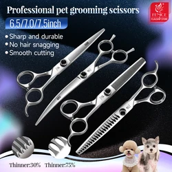 Tijeras de aseo para perros profesionales - rectas, delgadas y curvas