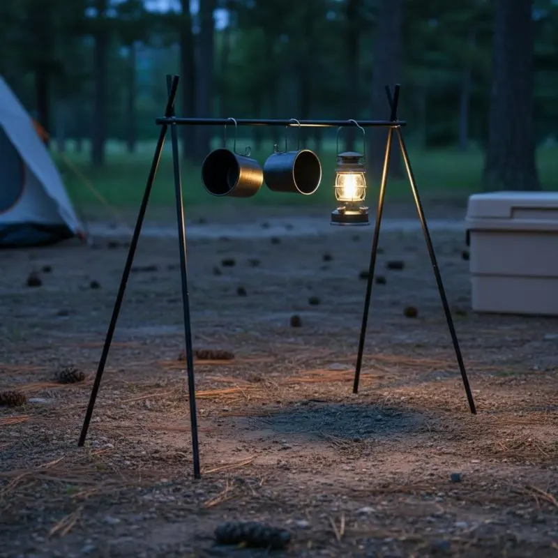 Estante plegable triangular aluminio para acampar con perros y gatos - imagen 2