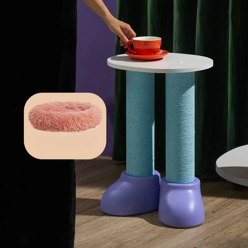 Tablero rascador para gatos, poste para el cuerpo, nido para gatos, marco de escalada, embrague, juguete bonito, suministros para mascotas, muebles de mesa de centro multifuncionales - imagen 5