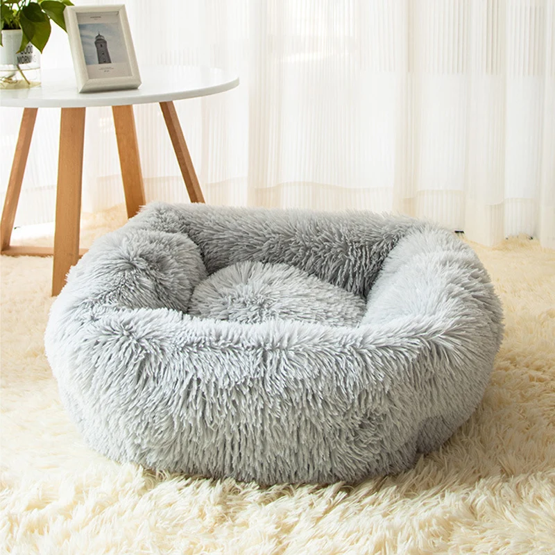 Cama rectangular de felpa cálida para mascotas, cojín de piel sintética mullida para perro y gato, esterilla para dormir en interiores - imagen 5