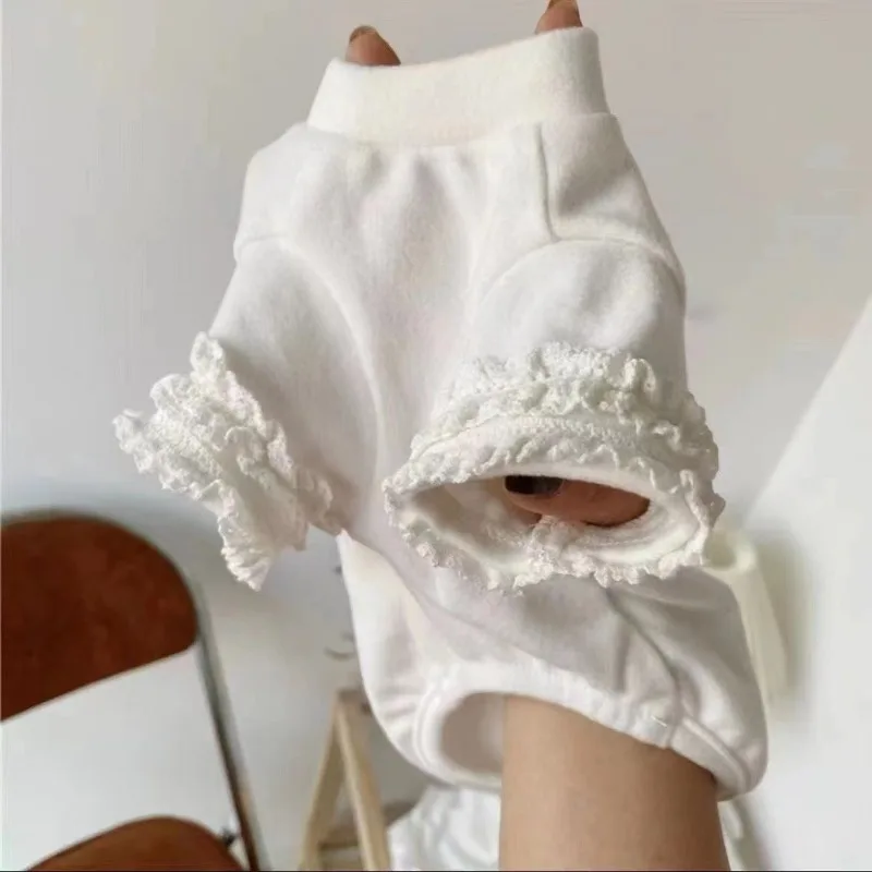 Camisa de fondo blanco puro para perro, ropa para mascotas, cachorro blanco, gato, peluche, primavera y otoño, nueva camisa de fondo, camisas para perros y niñas, ropa para perros