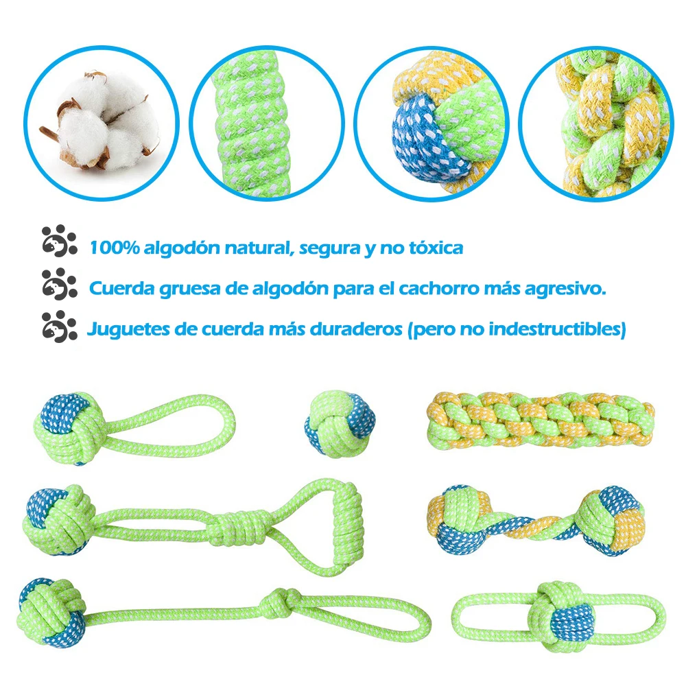 Juguetes interactivos para perros pequeños y grandes, pelota de algodón para masticar, cepillo de dientes, accesorios para cachorros - imagen 2