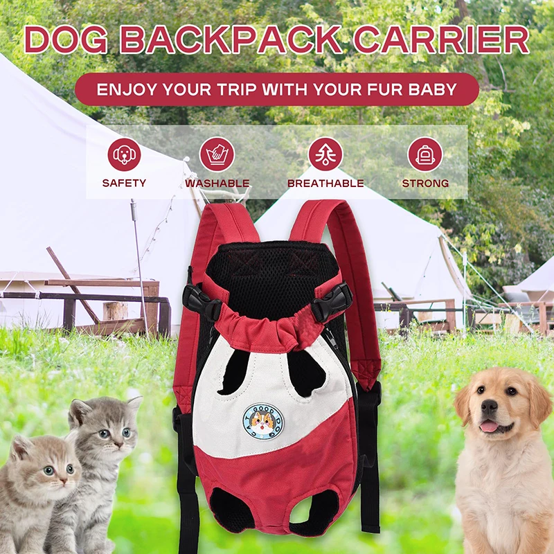 Benepaw-mochila transpirable para perros pequeños y medianos, portador frontal de mascotas manos libres para cachorros y gatos, viajes al aire libre, senderismo y Camping - imagen 3