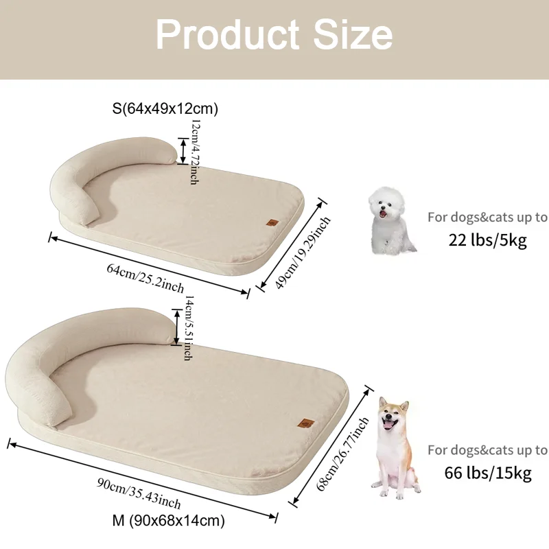 Cama de lujo para perros y gatos - Pana gruesa y almohada desmontable - imagen 2