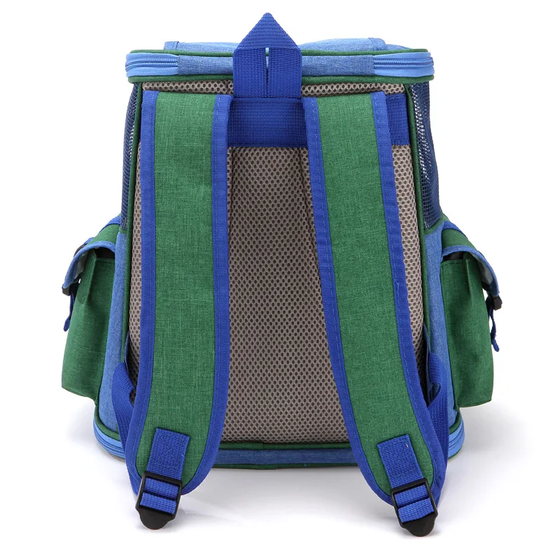 Mochila De viaje portátil para mascotas, bolsa de hombro doble plegable, transpirable, suministros de transporte para perros y gatos - imagen 3