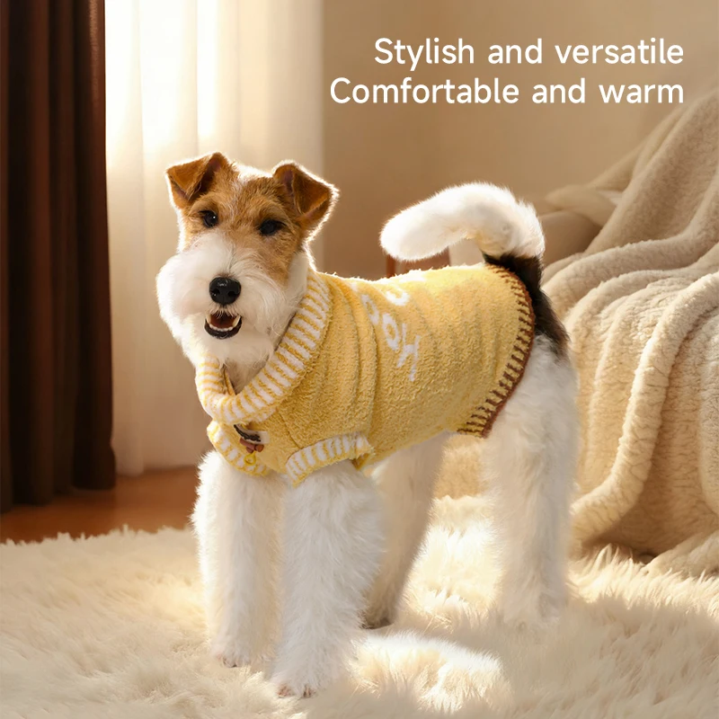 HOOPET Suéter acogedor para perros Chaleco cálido de invierno para cachorros, ropa elástica de punto suave para mascotas con ajuste cómodo para un uso cómodo - imagen 3