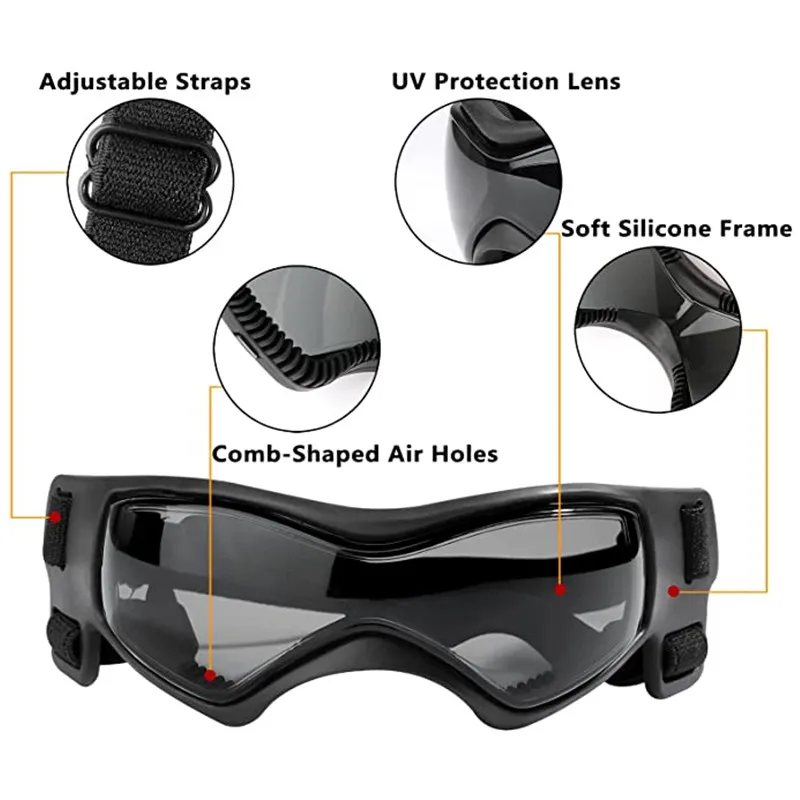 Gafas resistentes a los rayos UV y al viento para mascotas, montura suave, gafas de sol para perros, productos para exteriores - imagen 4