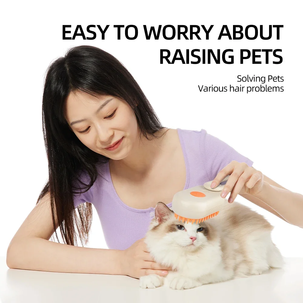 Peine rociador para gatos, mango giratorio, peine rociador para mascotas, cepillo De masaje para baño para gatos, cepillo eléctrico De desprendimiento para mascotas - imagen 3