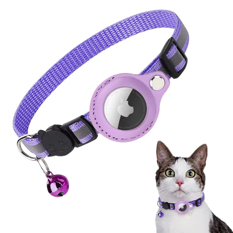 Para Apple Airtag funda protectora Collar de seguimiento para mascotas collares para perros mascotas rastreador antipérdida localizador de cachorros y gatos collares reflectantes