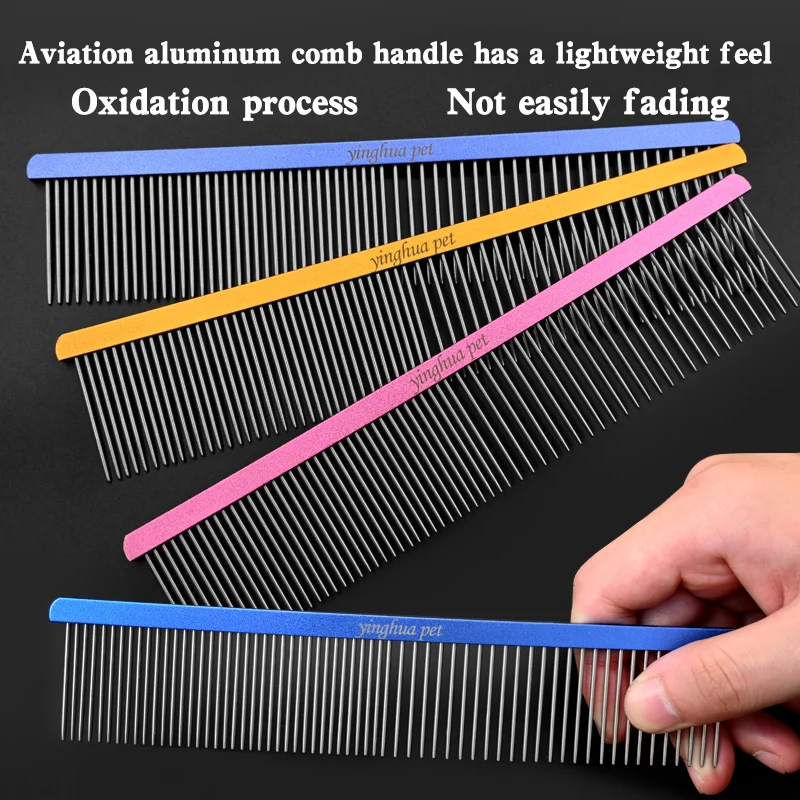Peine para quitar pelo flotante para perros, gatos y mascotas de pelo largo peine para, cepillo para perros, peine con apertura de nudo, peine recto de belleza - imagen 2