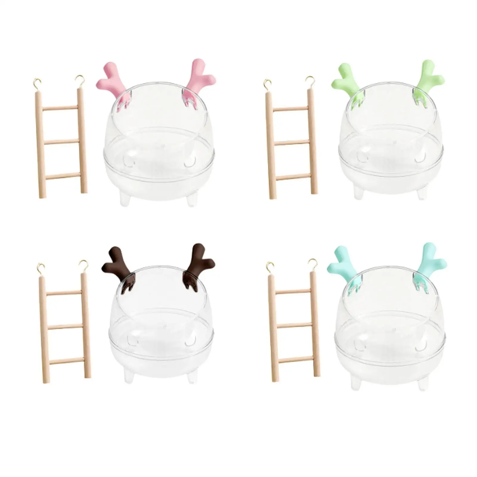 Hamster Sand Bath Container,Small Animal Shower Hideout,Clear,Small Pet Bathroom Sand Bath Box Hamster Toilet for Gerbil,Mice