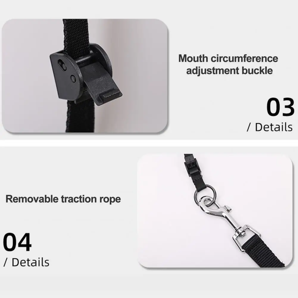 Bozal ajustable de malla para perro, cómodo Control de mordedura para cachorro, ajuste seguro, diseño de Apertura frontal, cubierta de boca para perro para evitar mordeduras - imagen 5