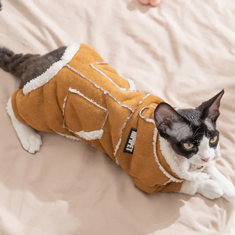 Ropa de otoño e invierno para perros, abrigo de lana de cuatro patas para perros, mono grueso y cálido para perros, chaqueta para cachorros, ropa para perros Chihuahua Bichon Dachshund - imagen 5